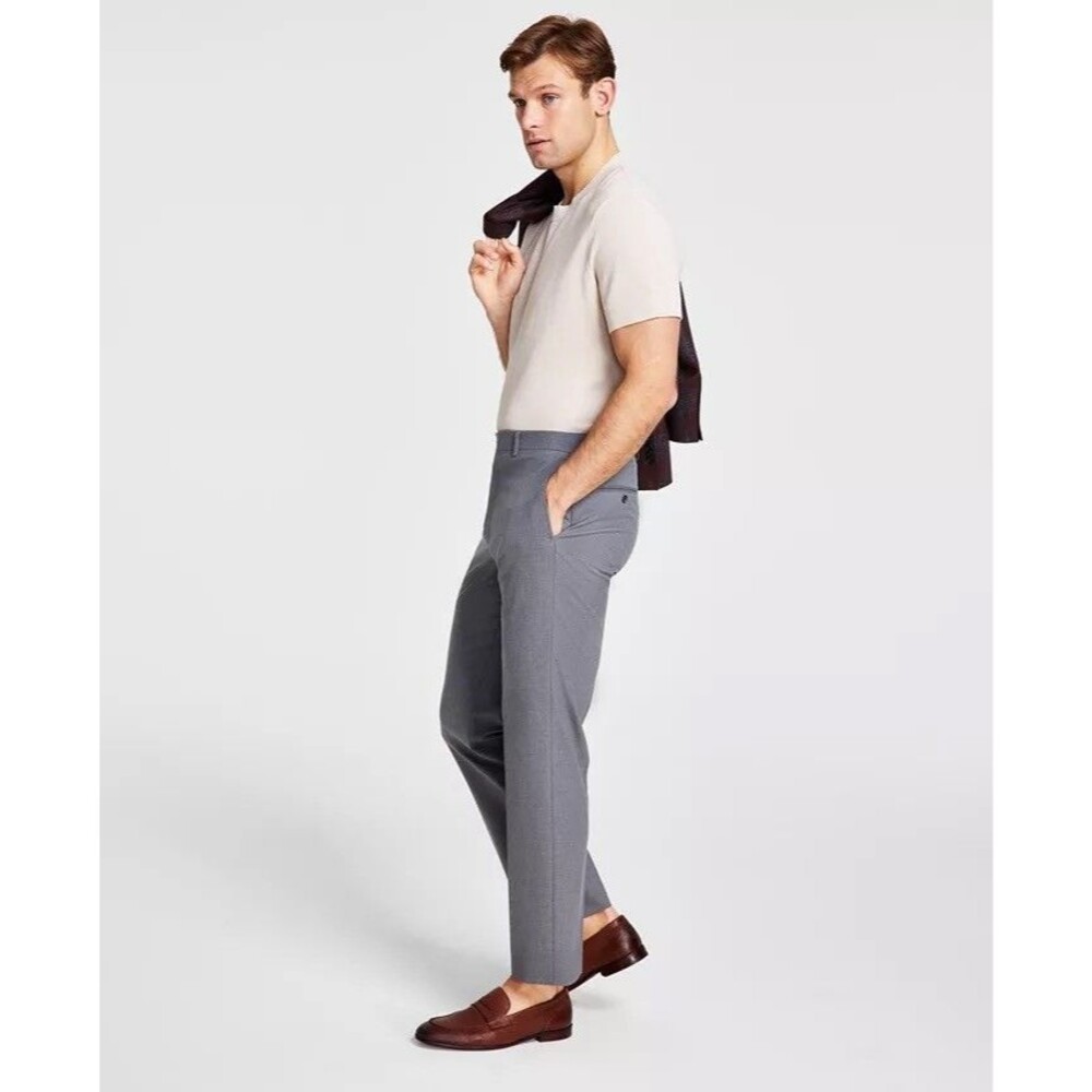 $95 BRAND NEW MICHAEL KORS Mens 34x30 Gray Stretch Newbury Dress Pants/Slacks